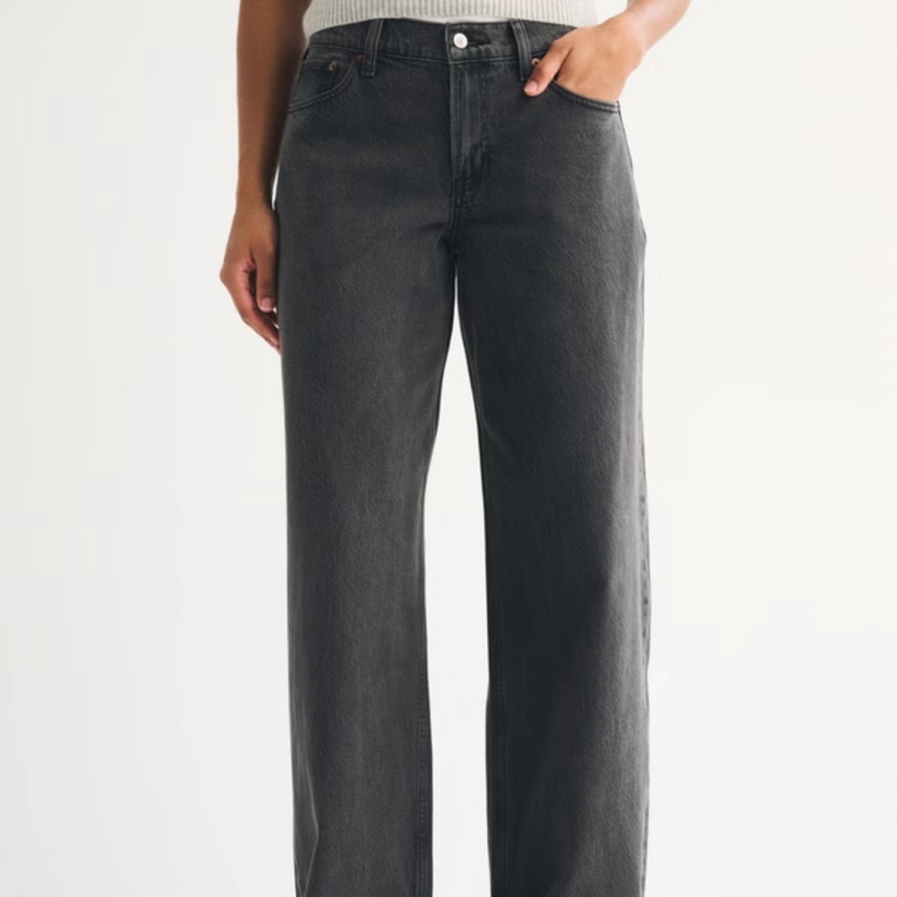Abercrombie & Fitch Charcoal Wide Leg Jeans